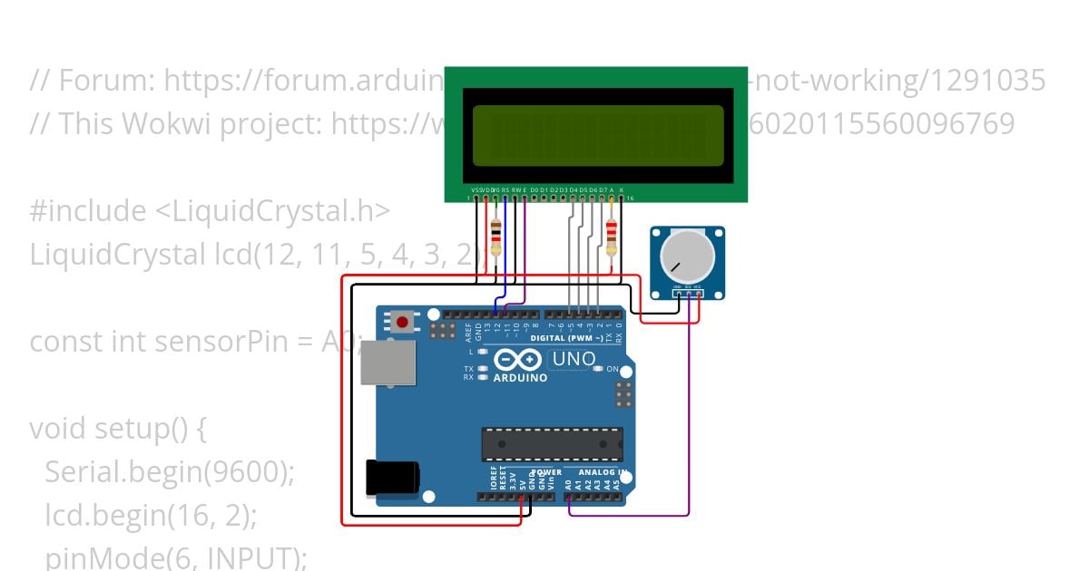 LiquidCrystal LCD not working? simulation