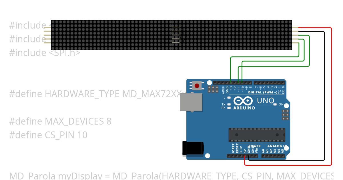 Dot matrix display  simulation