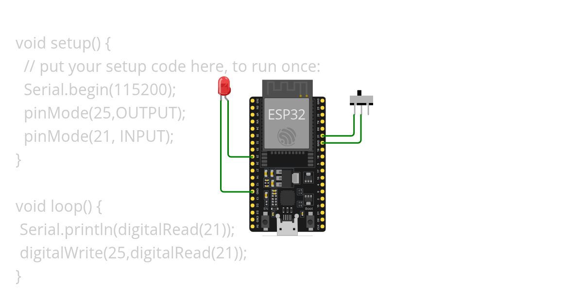 led and switch simulation