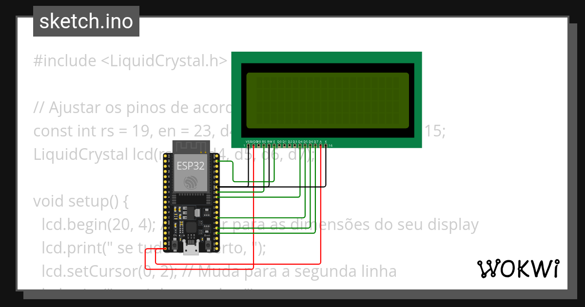 LCD 20x4 Copy - Wokwi ESP32, STM32, Arduino Simulator