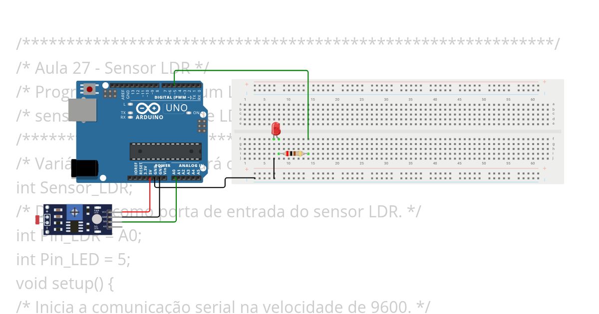 LDR com módulo aula 27 - kit 2023 simulation