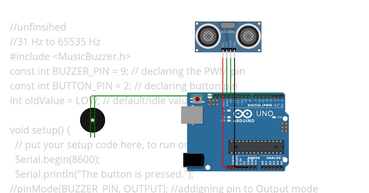 buzzer for sonic pulse project simulation