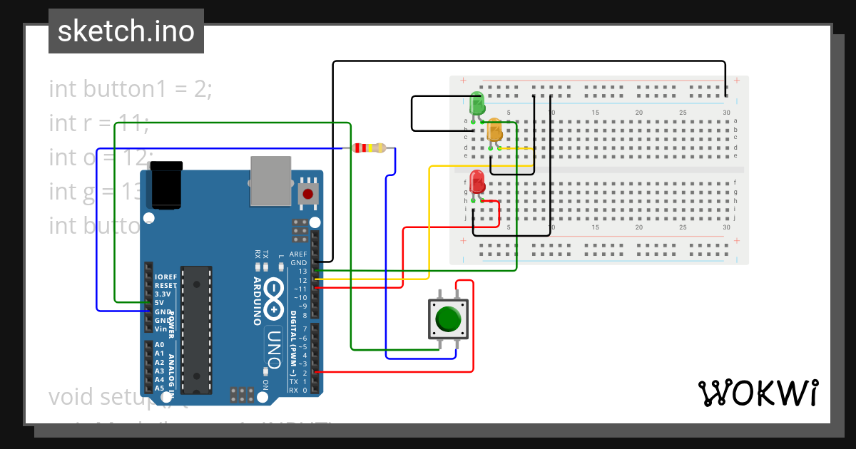 Arduino Uno Project 3 - Wokwi ESP32, STM32, Arduino Simulator
