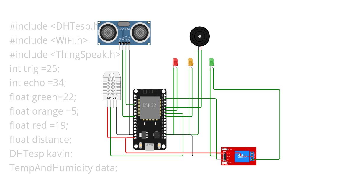 weather alert with WIFI thing speak simulation