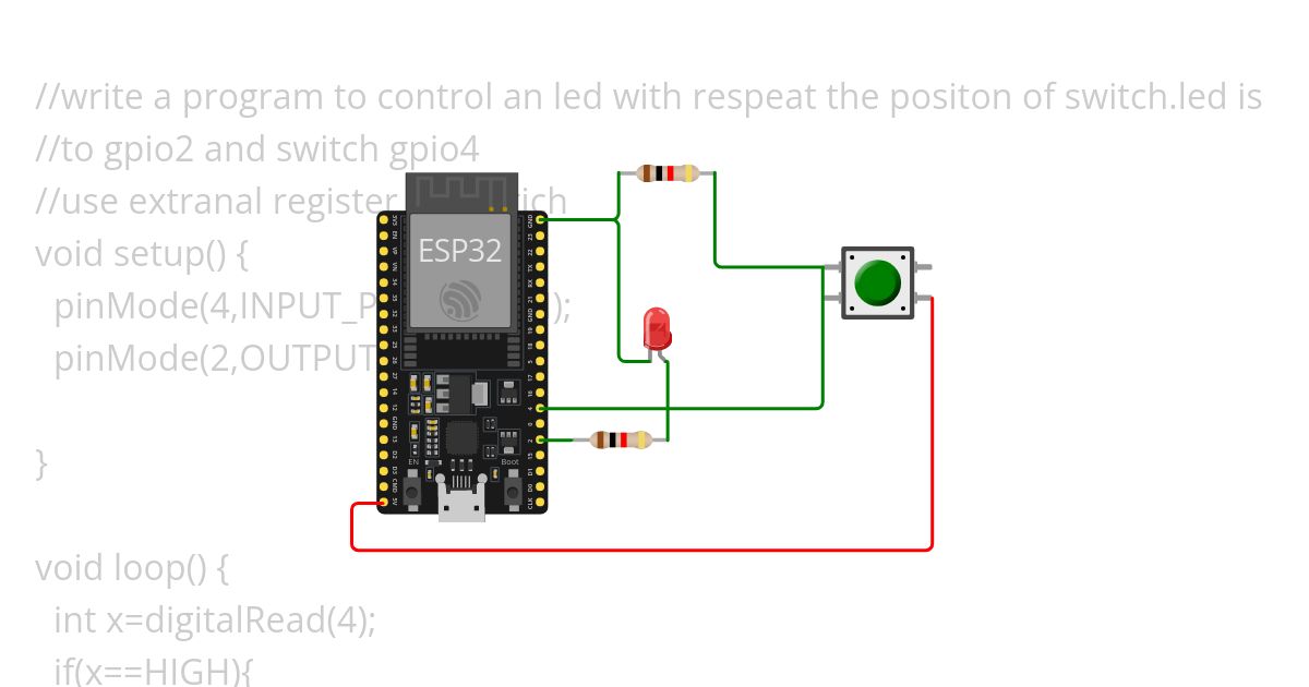 led with switch simulation