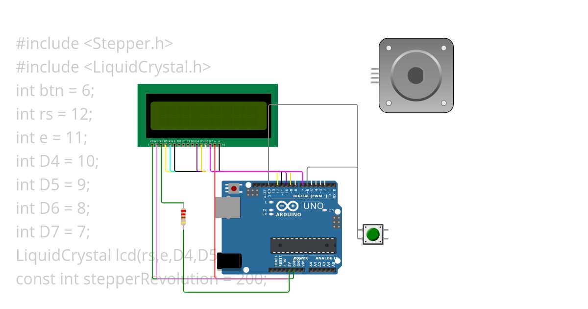 2: แสดงสถานะของมอเตอร์บนจอ LCD  simulation