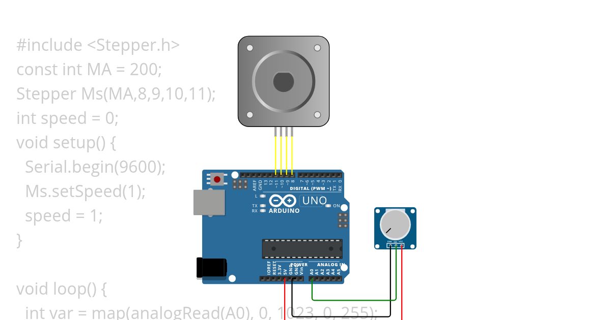 3: ควบคุมความเร็วด้วย Potentiometer simulation