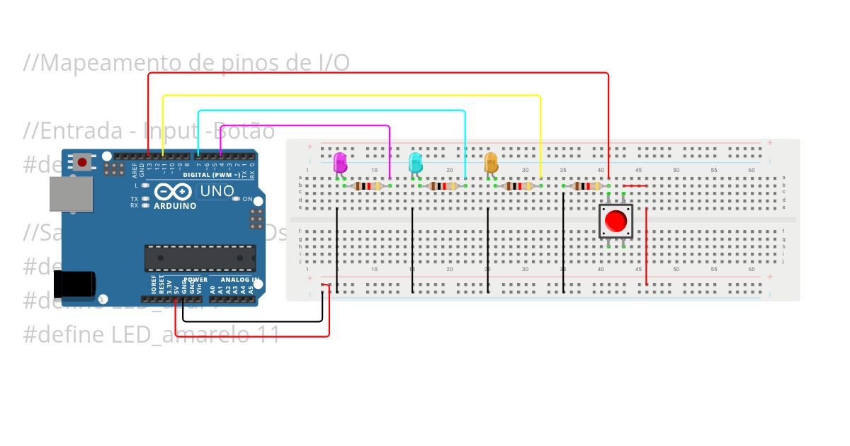 Projetinho semafóro LED  ;) simulation
