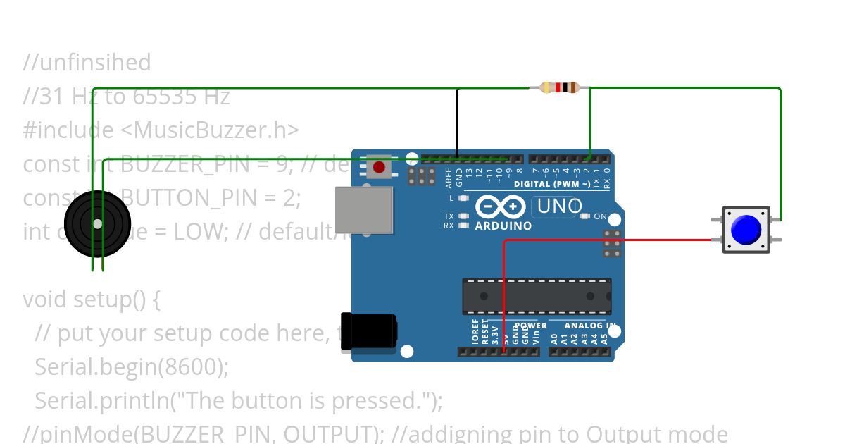 buzzer for sonic pulse project ~ Buzzer only simulation