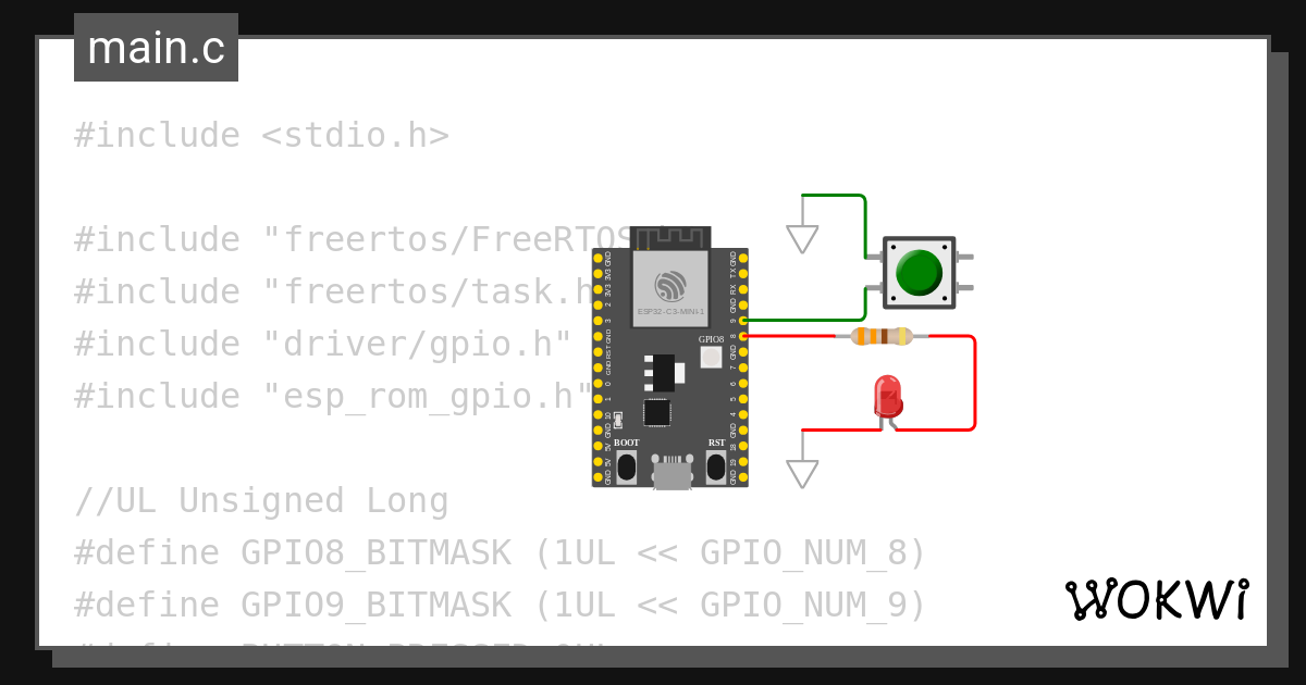 Esp32 c3 push button wokwi esp32 stm32 arduino simulator
