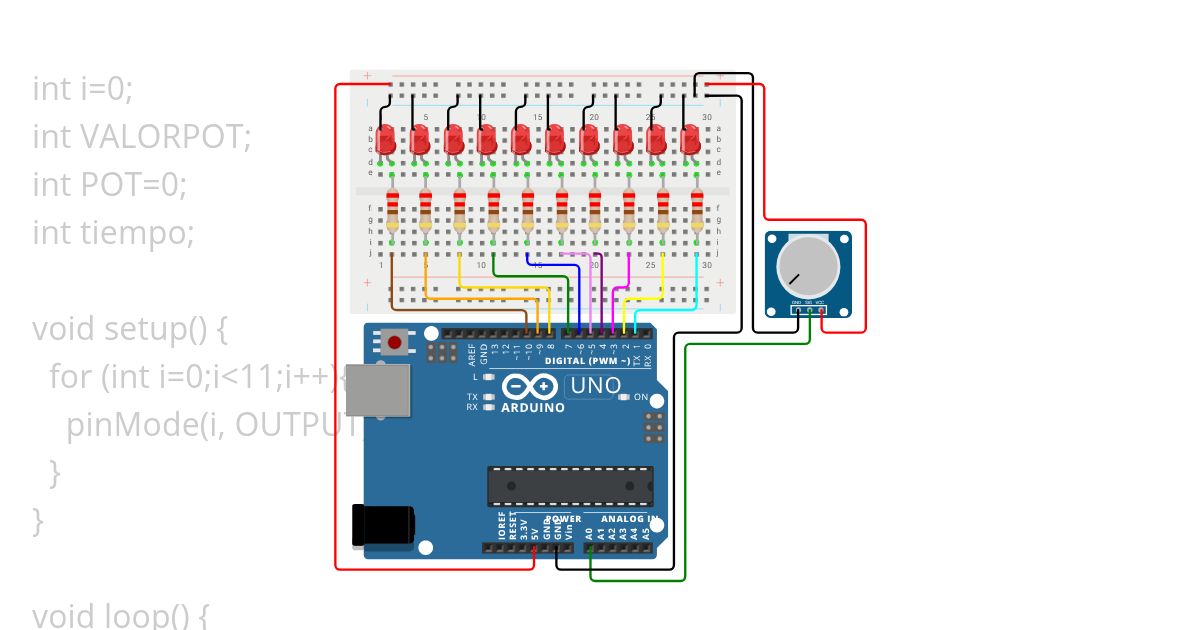 Arduino Regulated LEDs simulation