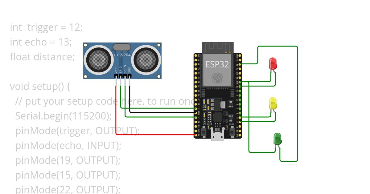 ultrasonic 3LED simulation