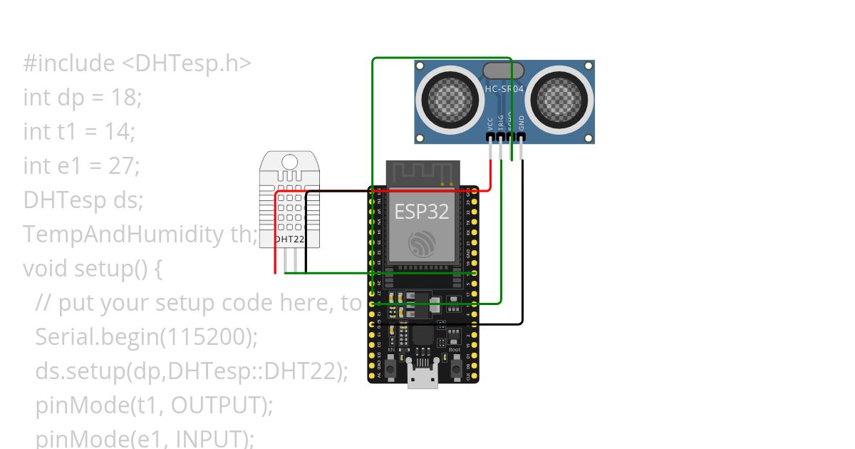 DHT and Ultrasonic simulation
