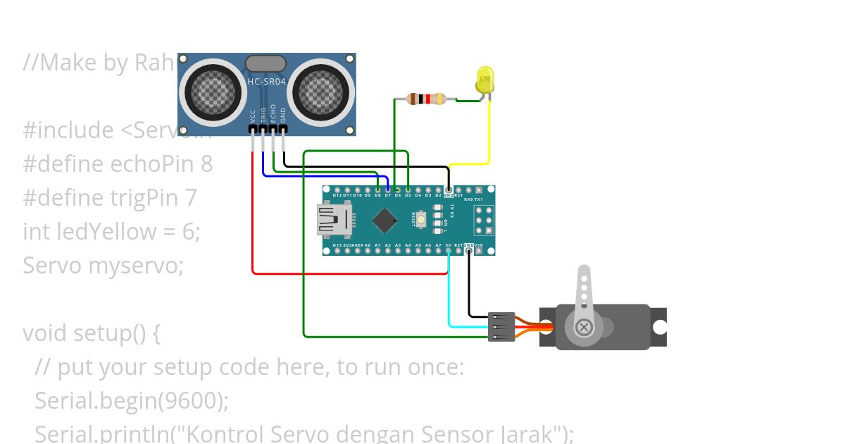Sensor Ultrasonic HC-SR04 dengan platform simulation
