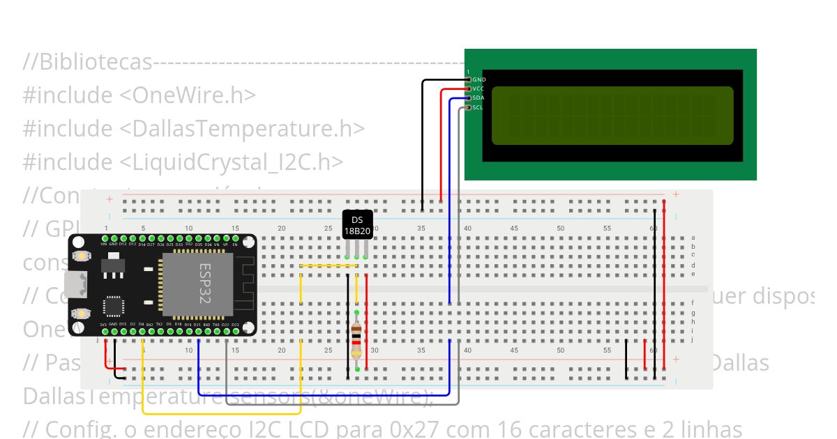 sensor temperatura - com lcd - curso wokwi Copy simulation