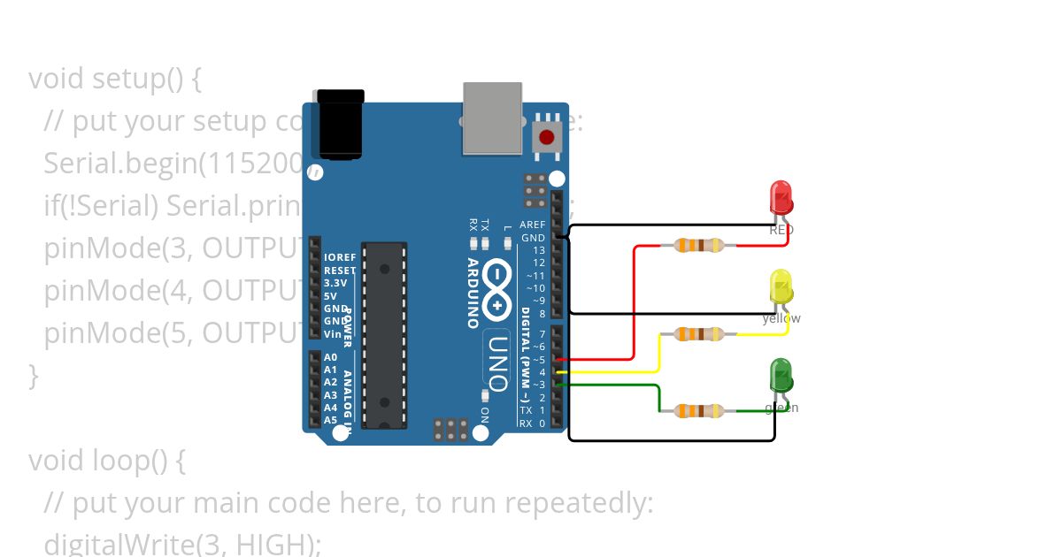 Simple Arduino Traffic Lights simulation