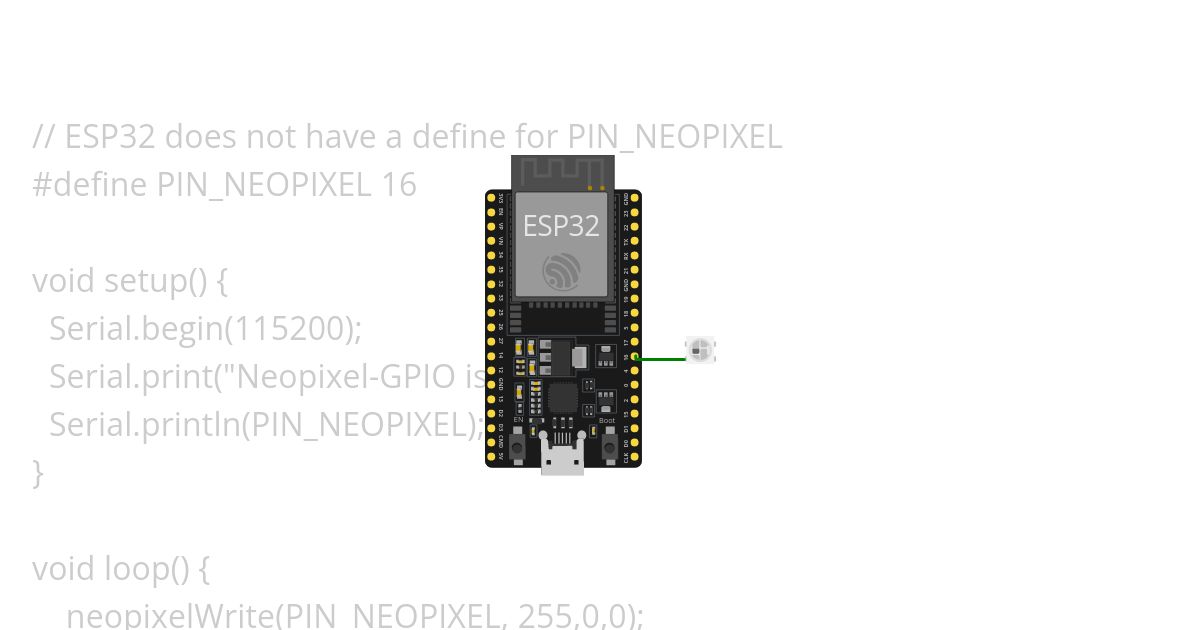 neopixelWrite (ESP32) simulation