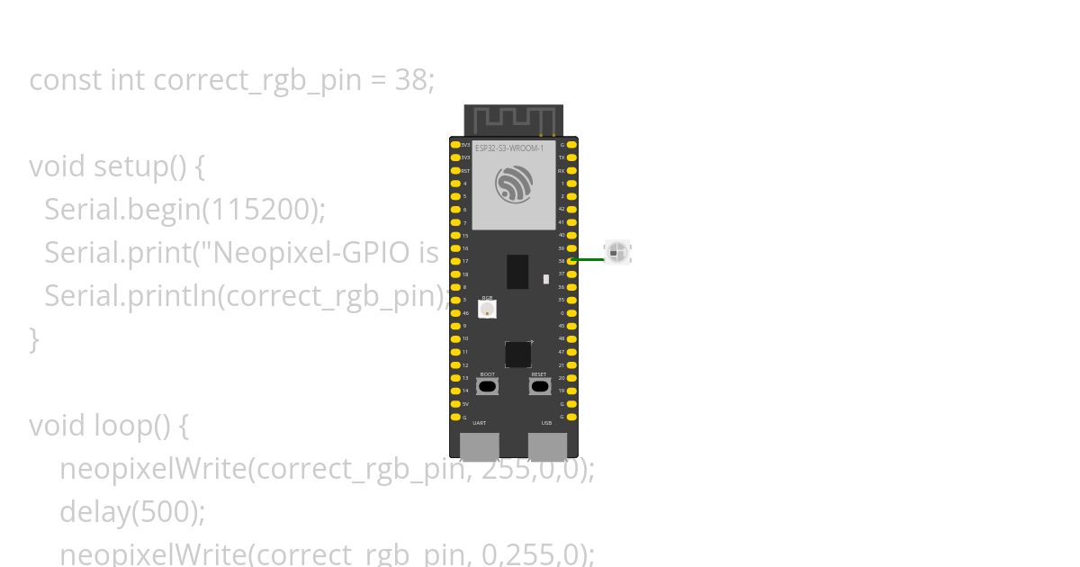 neopixelWrite (ESP32-S3) simulation