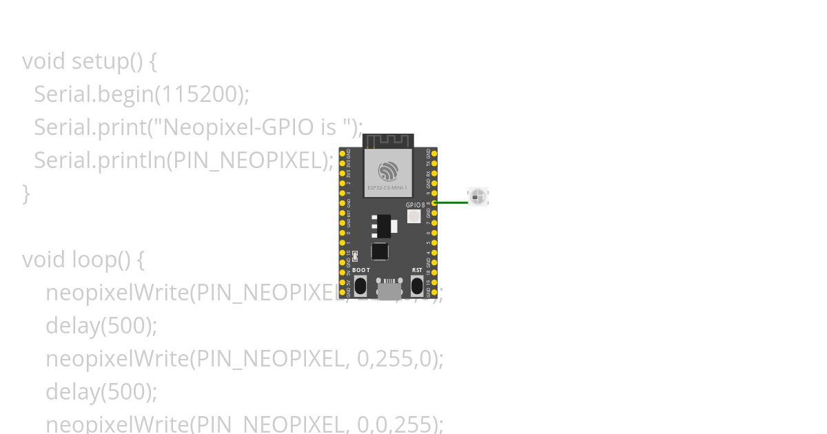 neopixelWrite (ESP32-C3) simulation