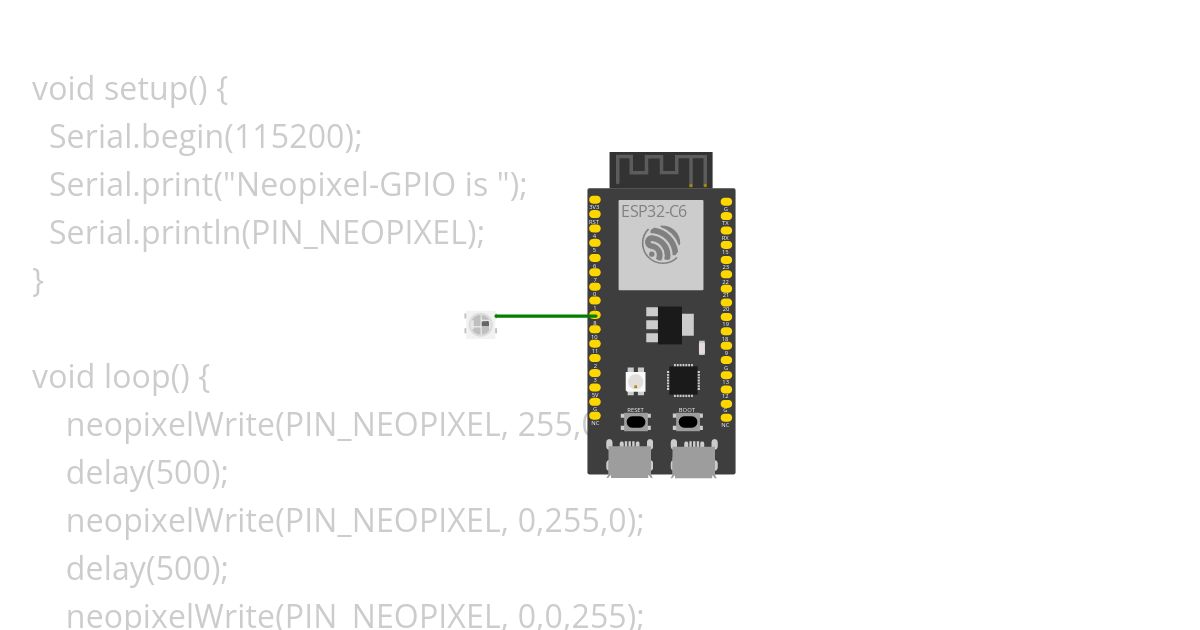 neopixelWrite (ESP32-C6) simulation