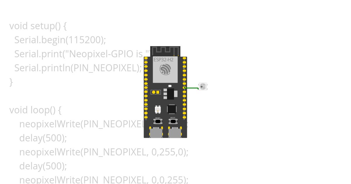 neopixelWrite (ESP32-H2) simulation