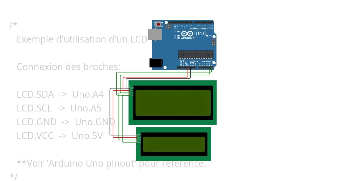 2 x LCD I2C Copy simulation