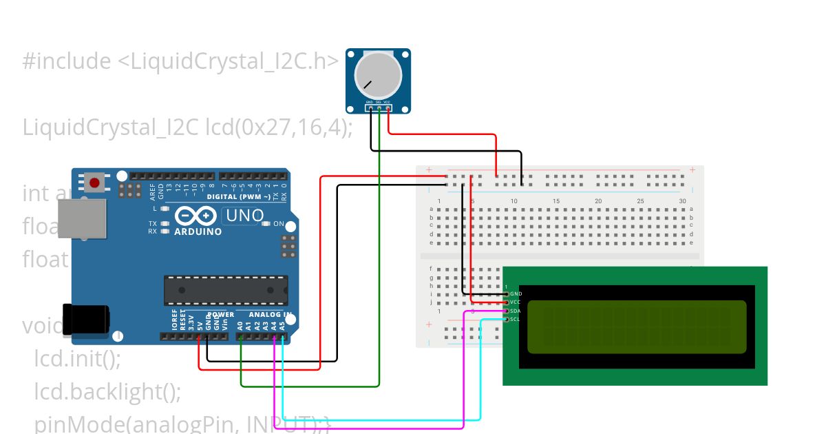 Measure Current Using Potentiometer simulation