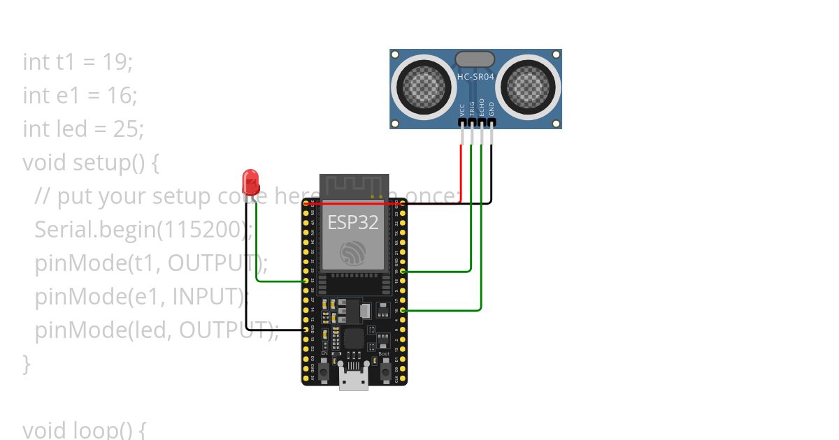 UltraSonic Sensor with LED simulation