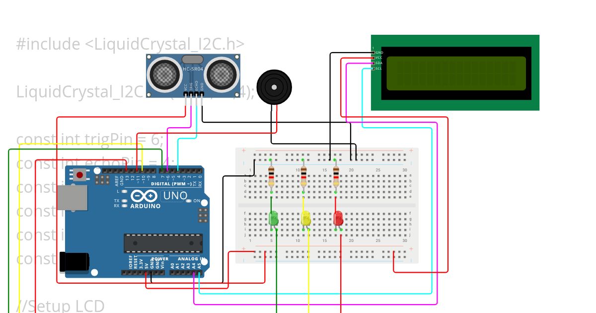 Buzzer with Ultrasonic simulation
