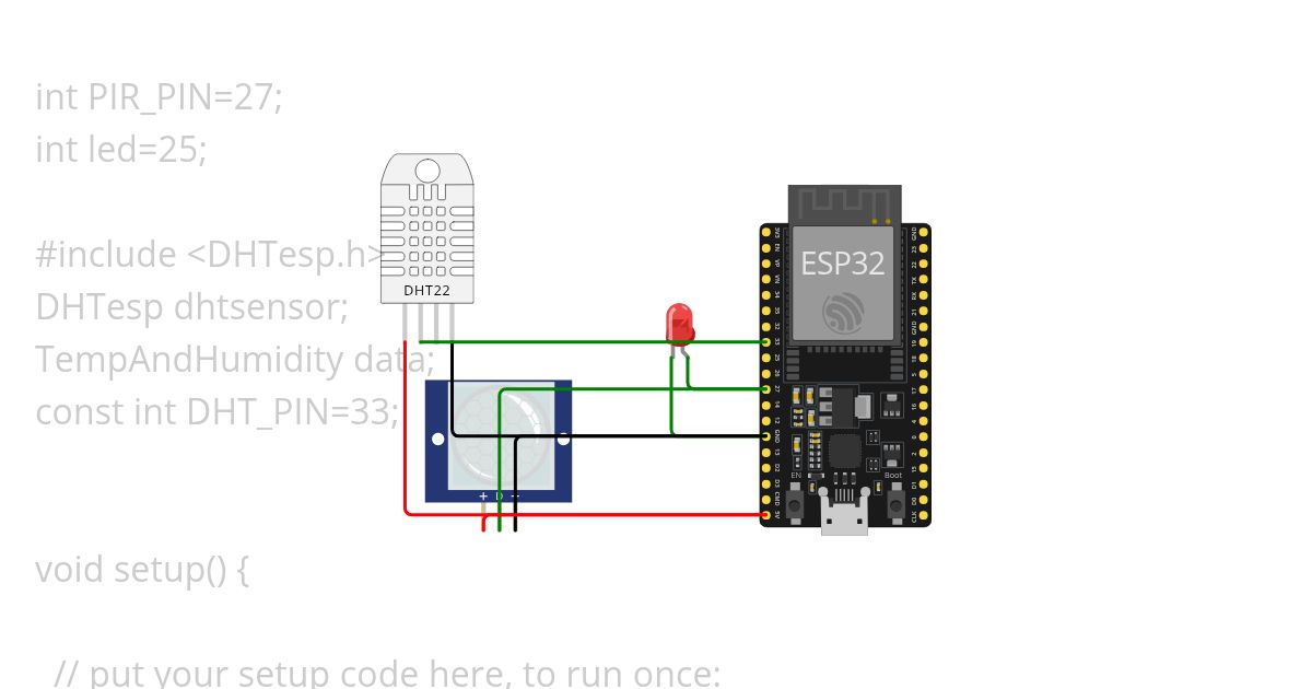 pir motion sensor simulation