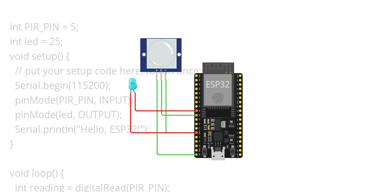 PIR sensor with led simulation