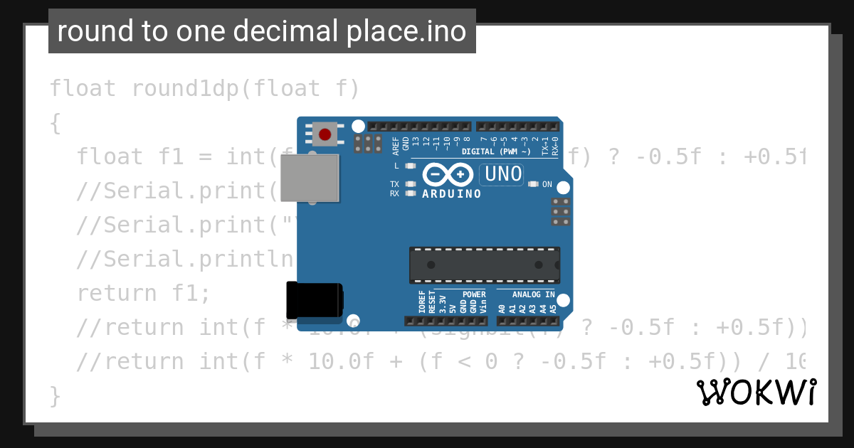 Round to one decimal wokwi esp32 stm32 arduino simulator
