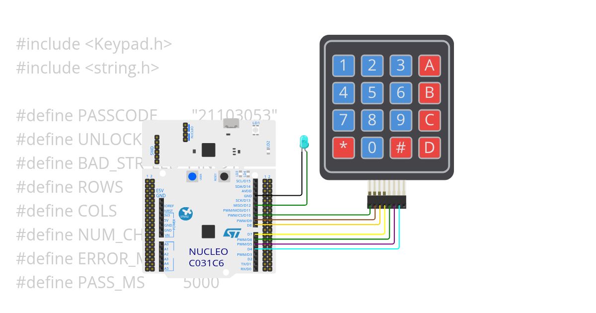 Rishabh Pal (21103053) Password secured Door Lock simulation