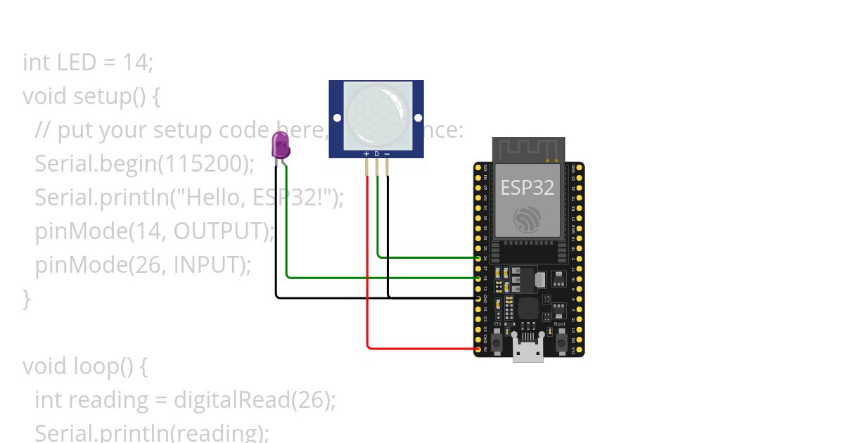 PIR withLED simulation