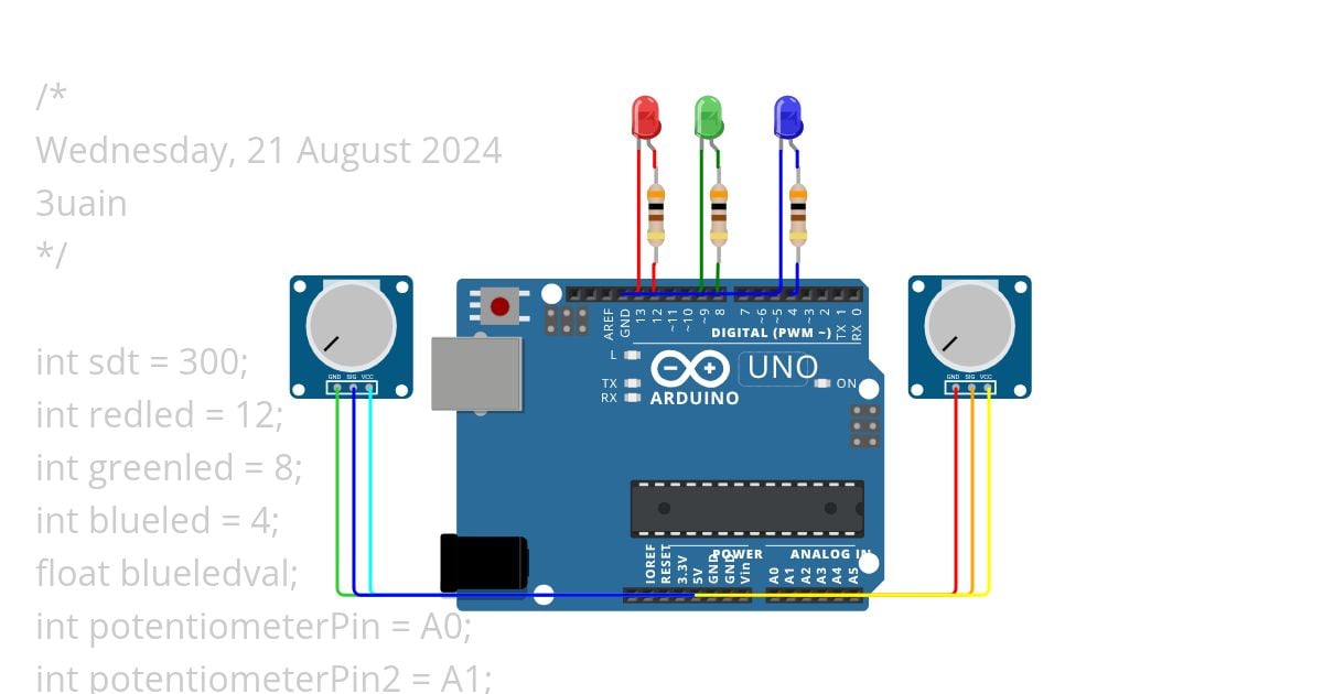 potentiometer led simulation