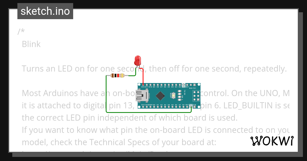 Arduino test - Wokwi ESP32, STM32, Arduino Simulator