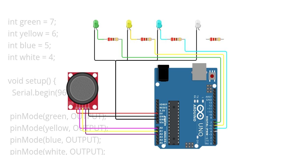 Joystick LED Control simulation