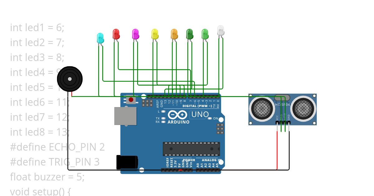ultra sonic sensor using aurdino simulation
