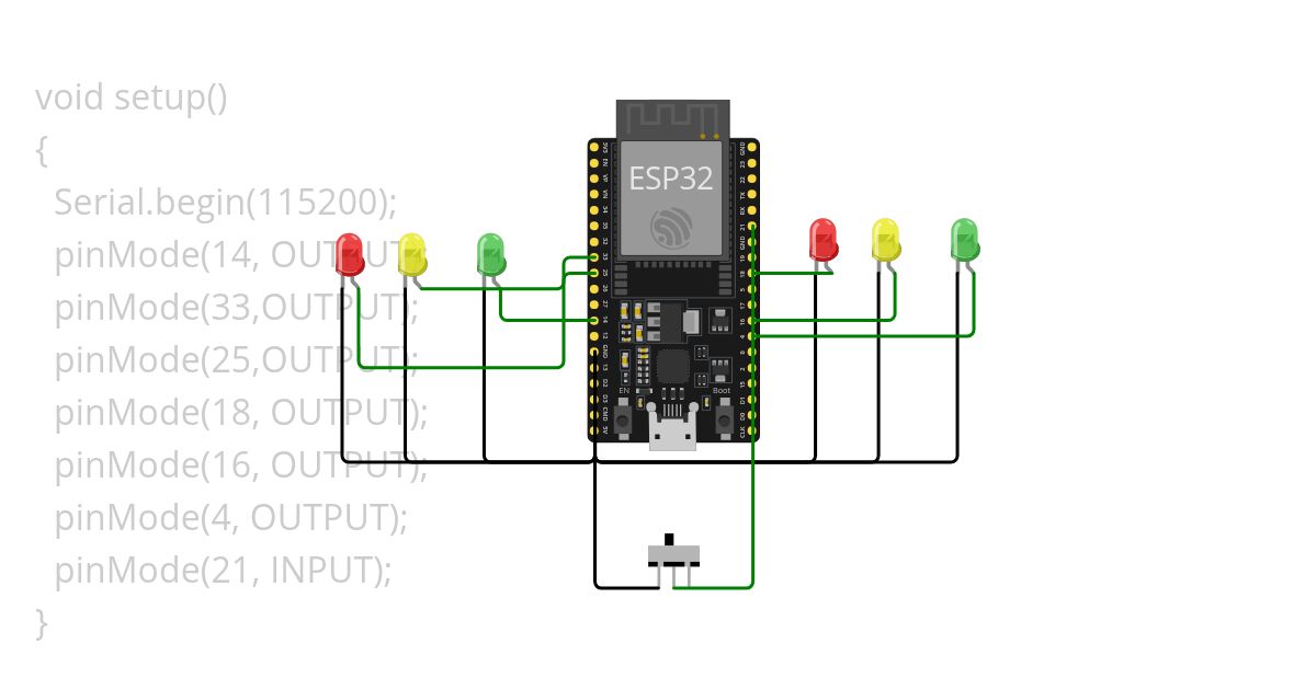 TRAFIC LED&SWITCH simulation