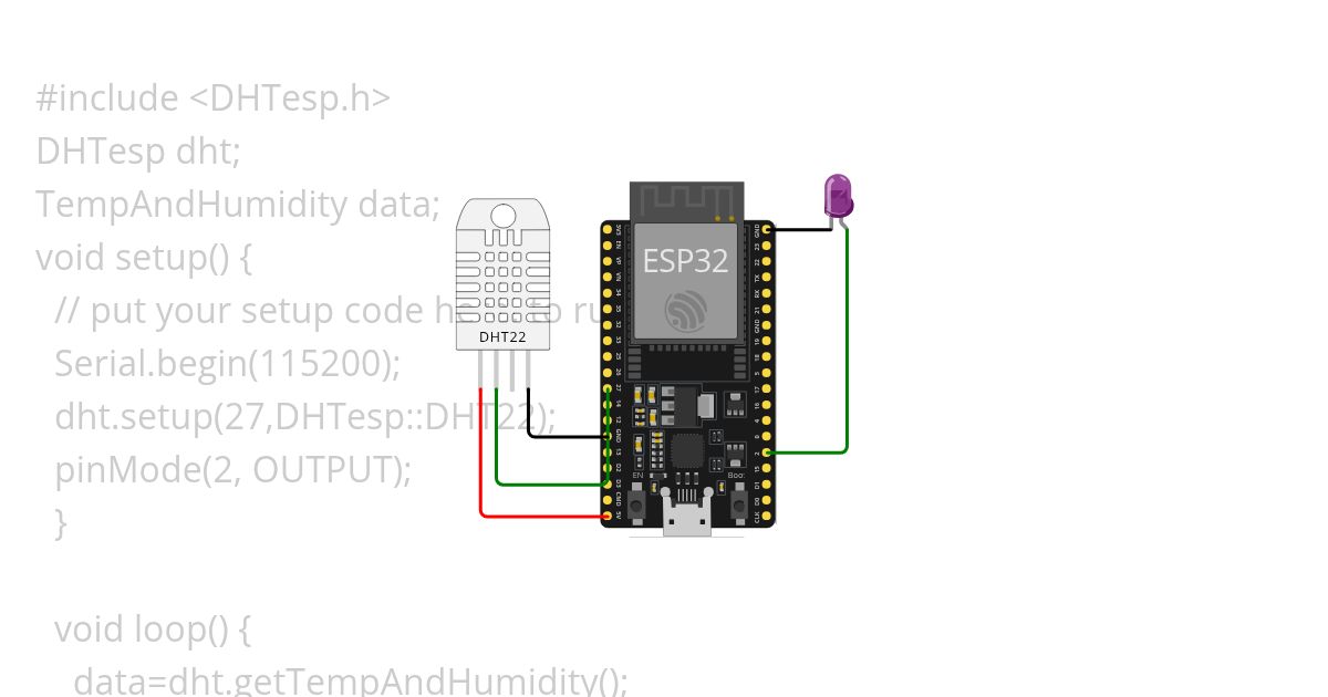 DHT 22 &LED simulation