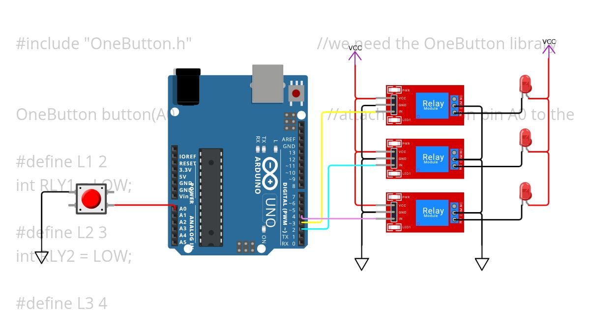 Pushbutton with LED simulation