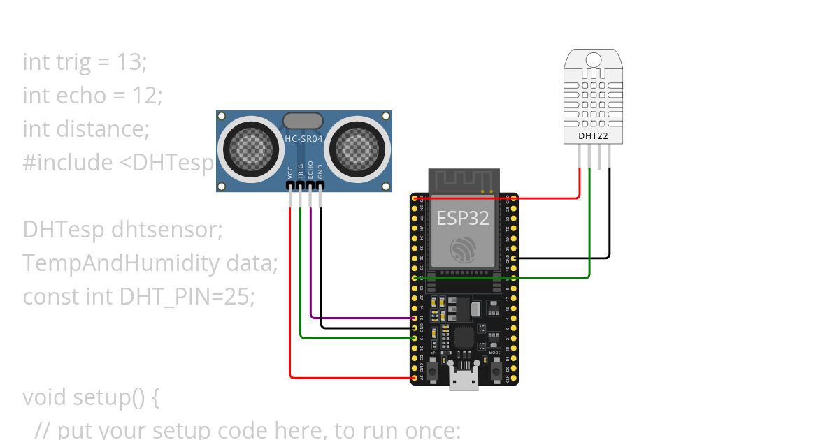 ULTRASONIC with  DHT  simulation
