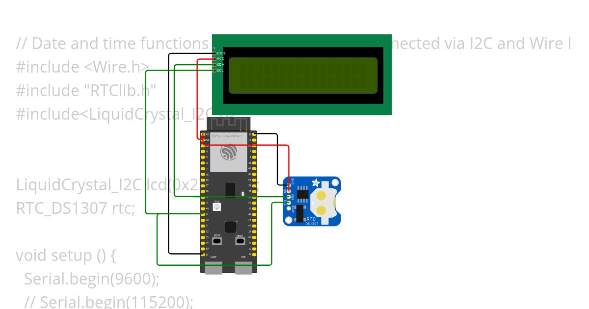rtc+lcd i2c esp s simulation