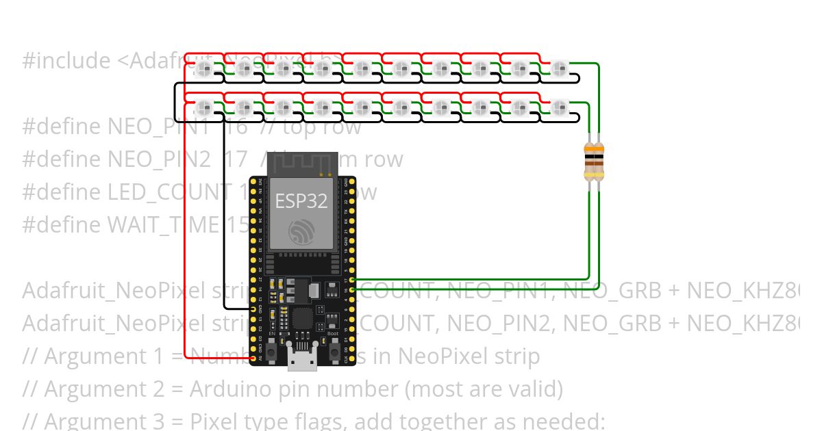 Neopixel Lines 001 simulation