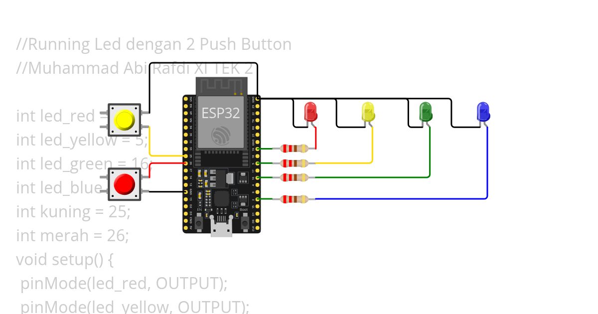 running led 2 PB simulation