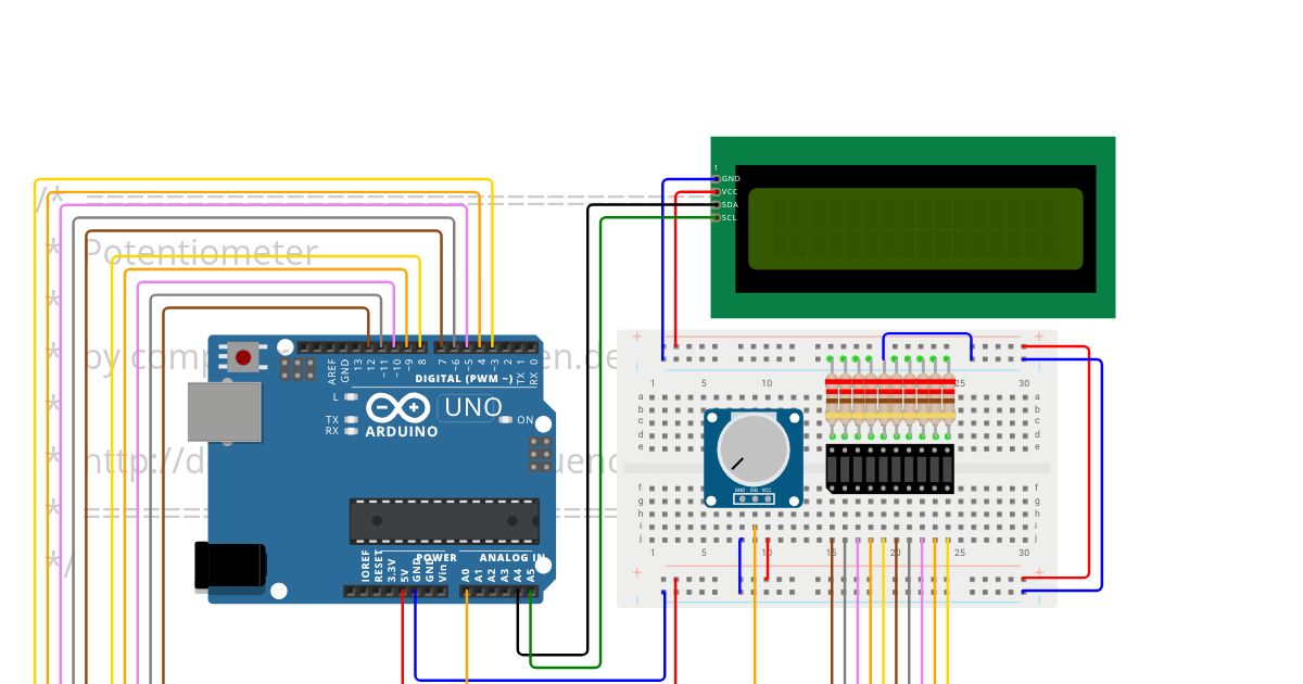07 Potentiometer  LED-Bar [Arduino UNO] simulation