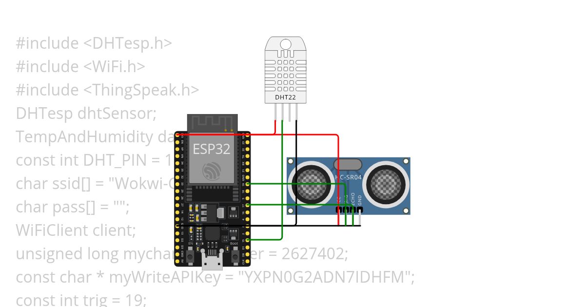 DHT22 and Ultrasonic Sensor  Copy simulation