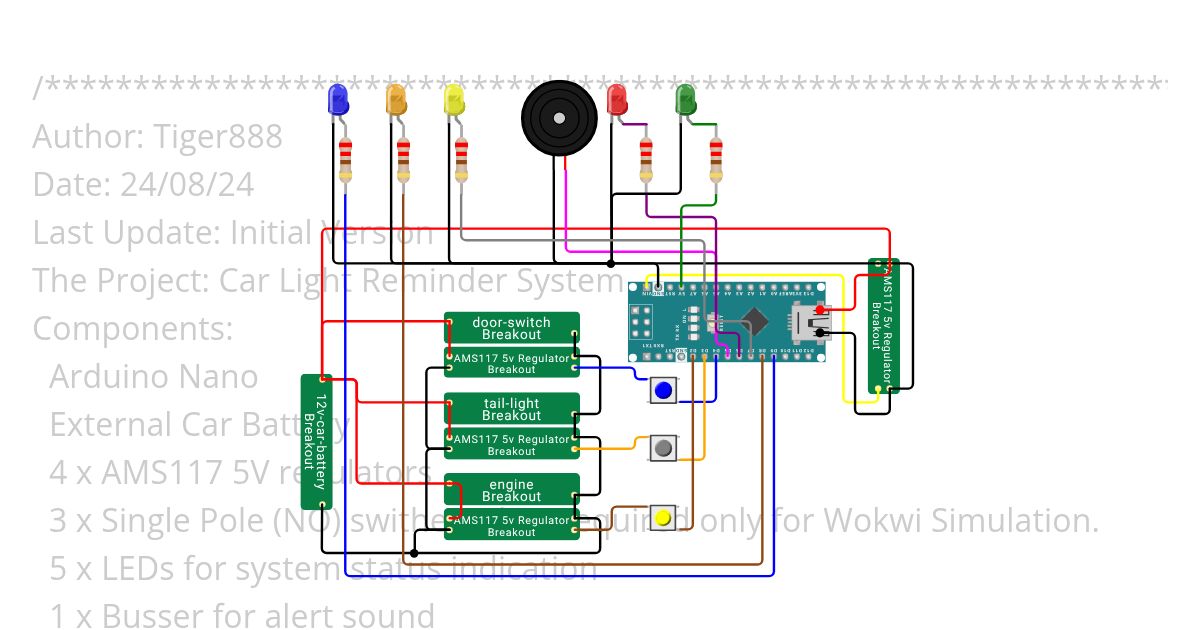 Car Light Reminder simulation