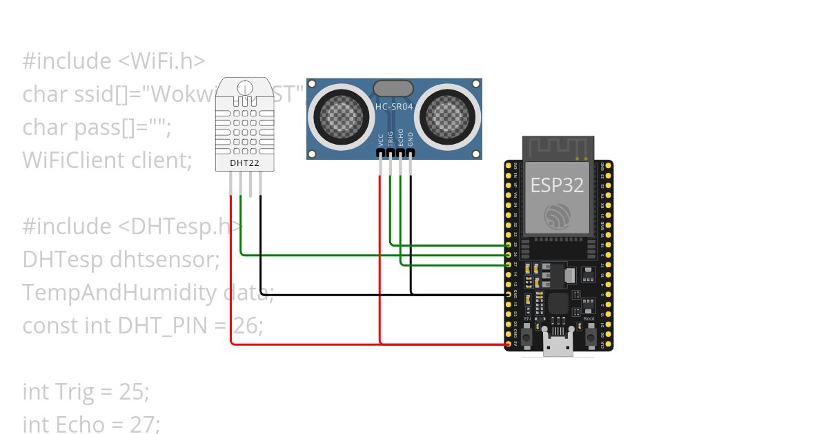 DHT ULTRASONIC WITH WIFI simulation