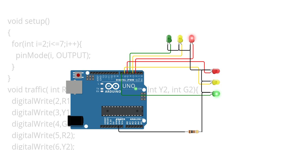 Short code Traffic Light simulation